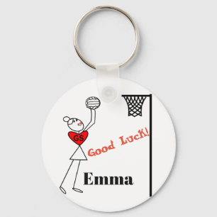 Personalized Good Luck Netball Key Ring