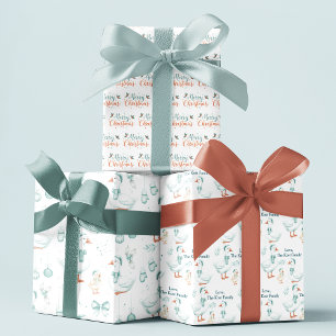 Personalized Goose Christmas Wrapping Paper Sheets