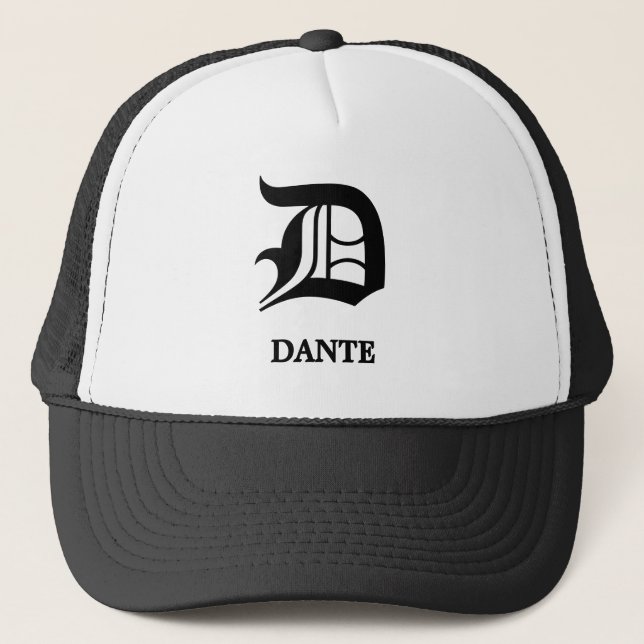 Personalized Gothic Blackletter Monogram Trucker Hat (Front)