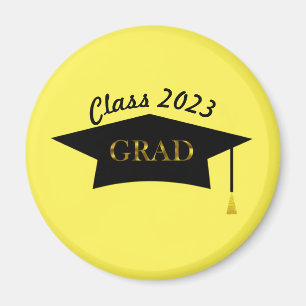 Personalized Grad Hat & Custom Text Class 2023 Magnet