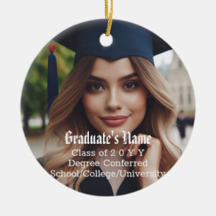 Personalized Grad Photo, Name and Graduation Class Ceramic Tree Decoration
