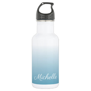 Personalized gradient ombre angel blue 532 ml water bottle