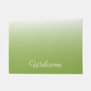 Personalized gradient ombre greenery green doormat