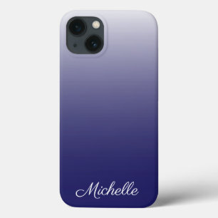 Personalized gradient ombre navy blue Case-Mate iP iPhone 13 Case