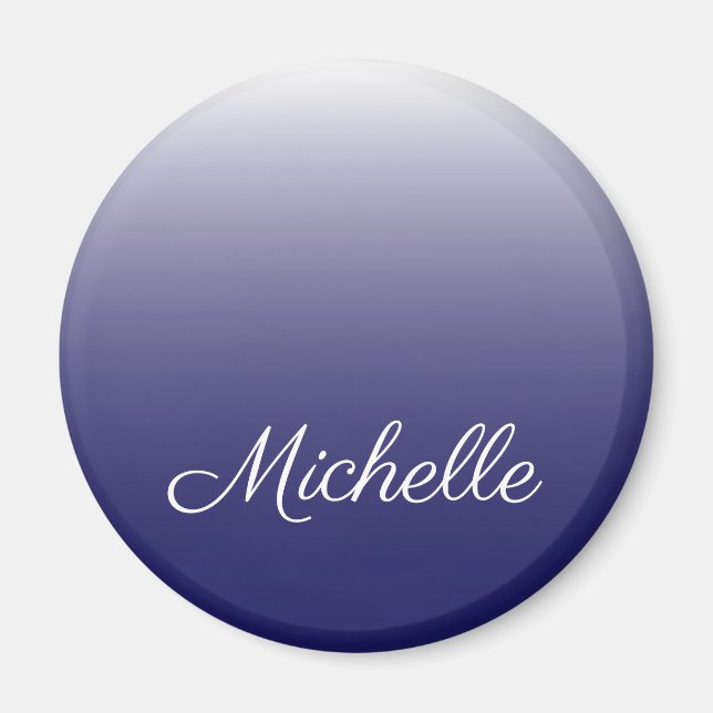 Personalized gradient ombre navy blue magnet (Front)