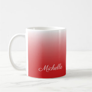 Personalized gradient ombre red coffee mug