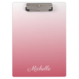 Personalized gradient ombre salmon pink clipboard