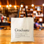 Personalized Graduate Definition Modern Tote Bag<br><div class="desc">Personalize for your graduate to create a unique gift. A perfect way to show them how amazing they are every day. Designed by Thisisnotme©</div>