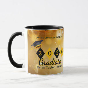 Personalized Graduation black & Gold Coffee Mug 