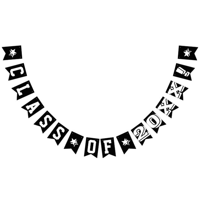PERSONALIZED GRADUATION CLASS OF YEAR SIGN, Black Bunting (All)