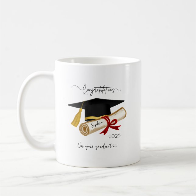 Personalized Graduation Congratulations Coffee Mug (Left)