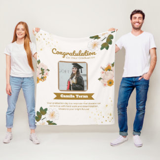 personalized graduation fleece blanket