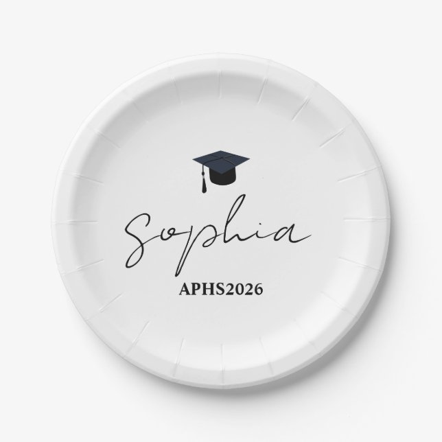 Personalized Graduation Gift, Custom Dish, Class Paper Plate (Front)