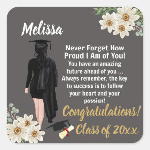 Personalized Graduation Keepsake Square Sticker