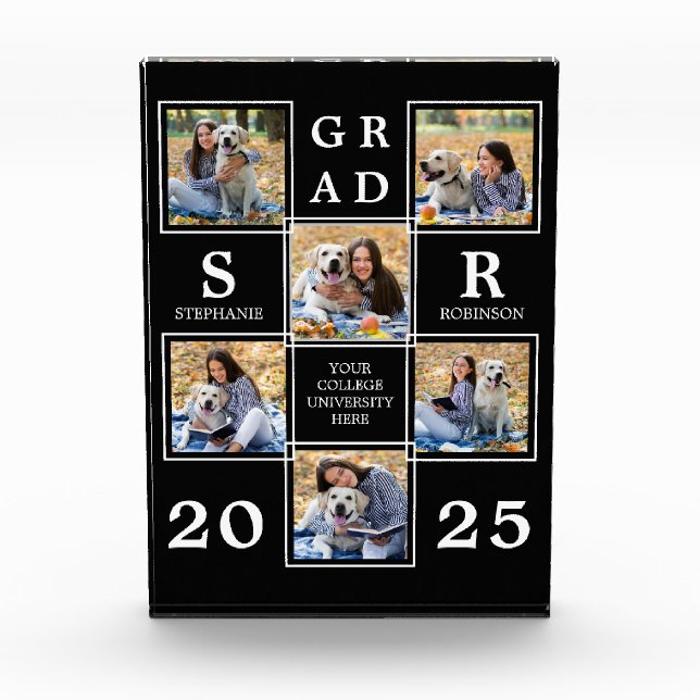 Personalized Graduation Keepsake Unique Collage Photo Block (Front)