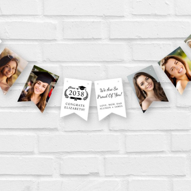 Personalized Graduation Party Photo Bunting (Personalized Graduation Party Photo Bunting Flags)