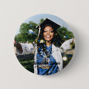 Personalized Graduation Photo and Name 6 Cm Round Badge