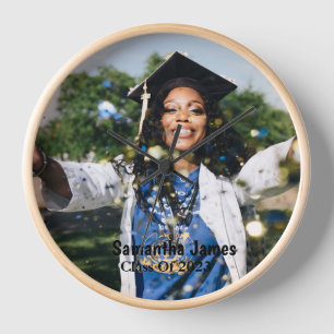 Personalized Graduation Photo and Name  Clock