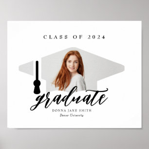 Personalized Graduation Photo Grad Cap Poster