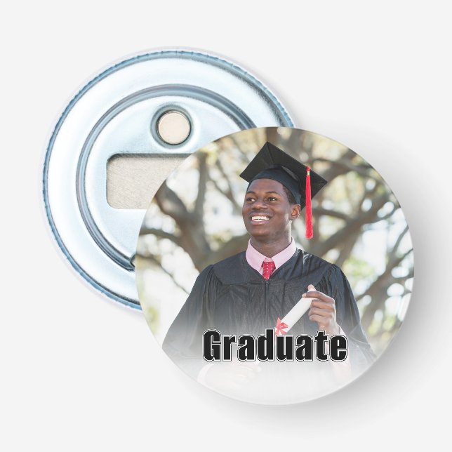 Personalized Graduation Photo Keepsake Memory Gift Bottle Opener (Front)