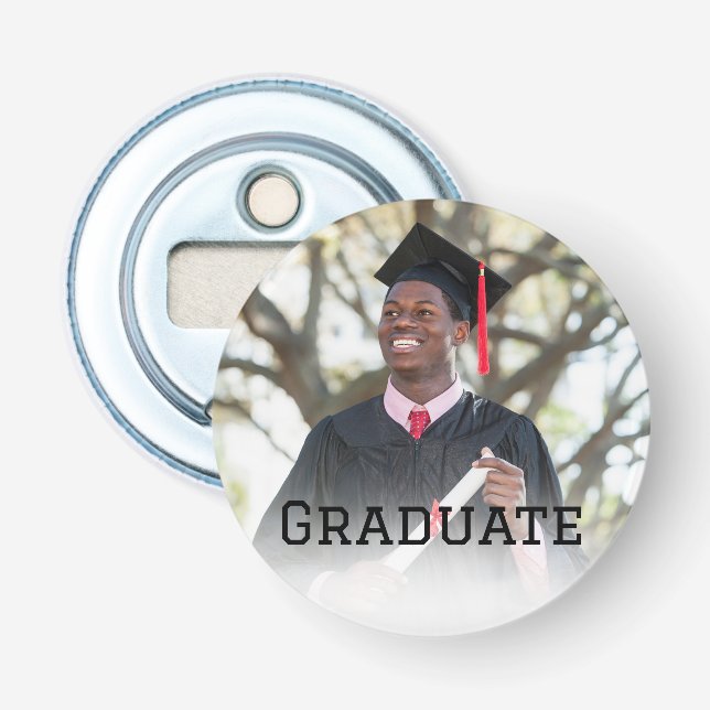 Personalized Graduation Photo Keepsake Memory Gift Bottle Opener (Front)