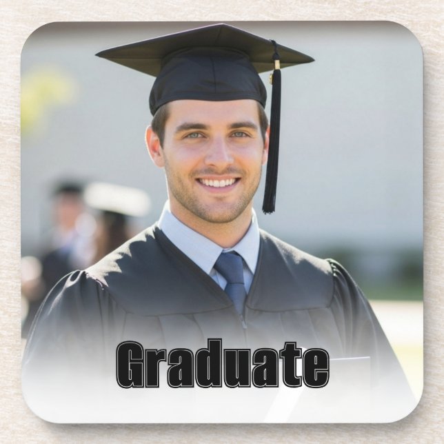 Personalized Graduation Photo Keepsake Memory Gift Coaster (Front)