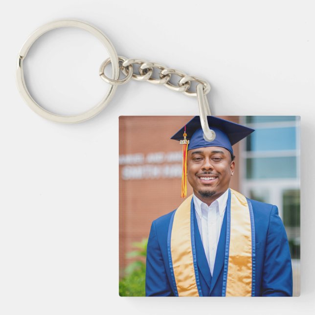 Personalized Graduation Photo Keepsake Memory Gift Key Ring (Front)
