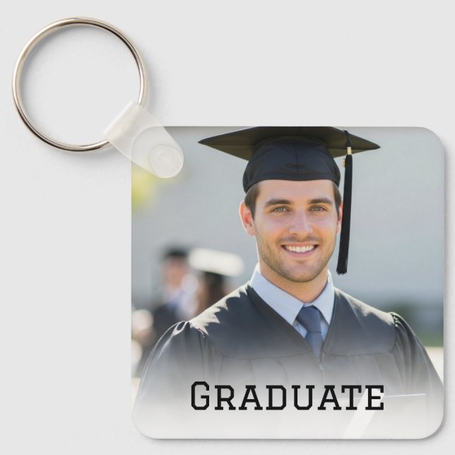 Personalized Graduation Photo Keepsake Memory Gift Key Ring (Front)