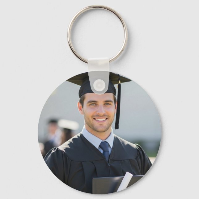 Personalized Graduation Photo Keepsake Memory Gift Key Ring (Front)