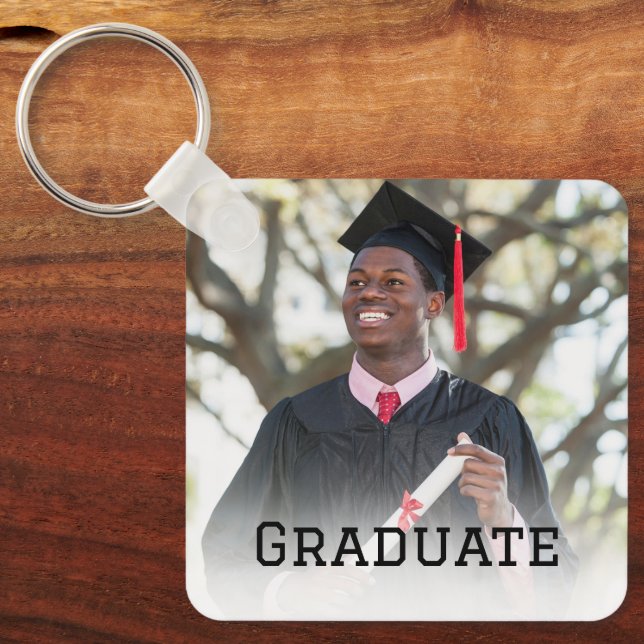 Personalized Graduation Photo Keepsake Memory Gift Key Ring (Front)
