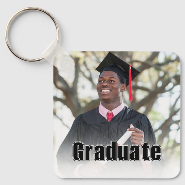 Personalized Graduation Photo Keepsake Memory Gift Key Ring (Front)