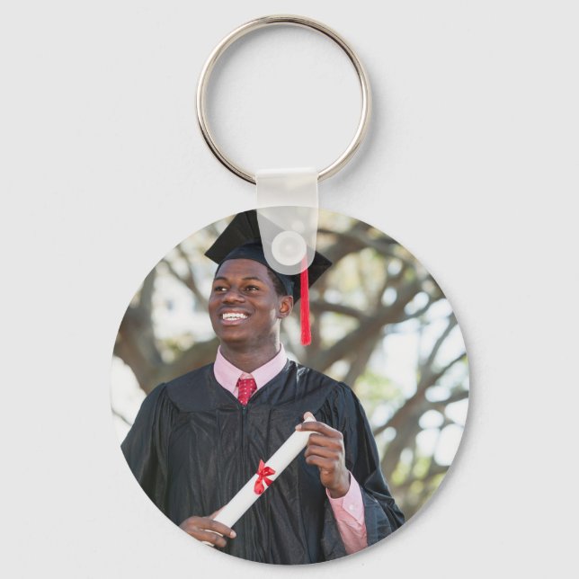 Personalized Graduation Photo Keepsake Memory Gift Key Ring (Front)