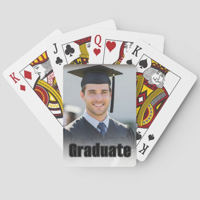 Personalized Graduation Photo Keepsake Memory Gift Playing Cards (Back)
