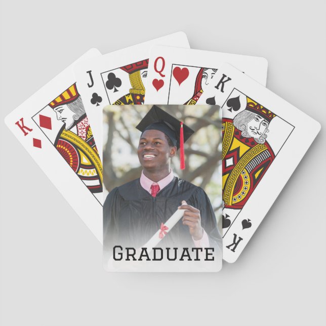 Personalized Graduation Photo Keepsake Memory Gift Playing Cards (Back)
