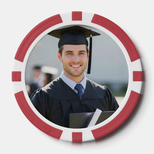 Personalized Graduation Photo Keepsake Memory Gift Poker Chips (Front)