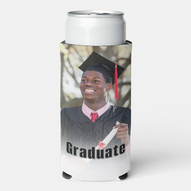 Personalized Graduation Photo Keepsake Memory Gift Seltzer Can Cooler (Seltzer Front)