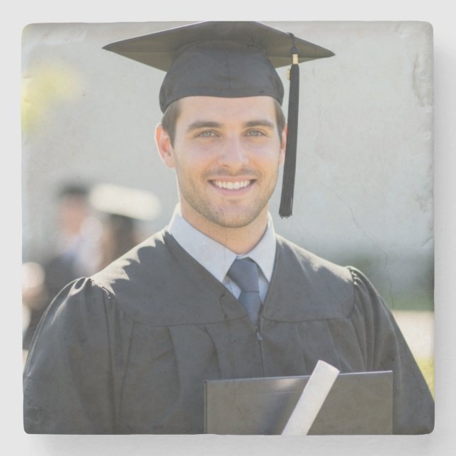 Personalized Graduation Photo Keepsake Memory Gift Stone Coaster (Front)