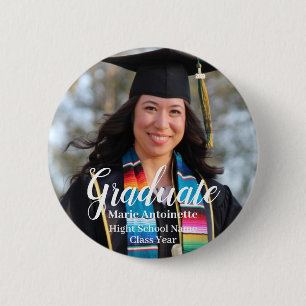 Personalized Graduation Simple Photo 6 Cm Round Badge