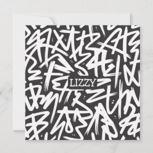 Personalized Graffiti Name Pattern — Custom Urban Invitation