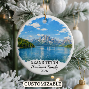 Personalized Grand Teton National Park, Wyoming Ceramic Tree Decoration