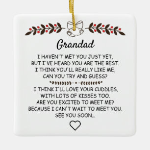 Personalized Grandad To Be from Bump Christmas Ceramic Ornament