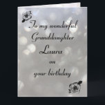 Personalized Granddaughter Birthday Card<br><div class="desc">Stylish personalized Birthday Greeting Card for Granddaughter</div>