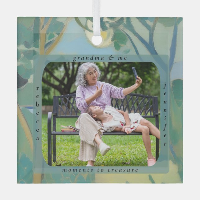 Personalized Grandma and Me Custom Photo Ornament (Front)