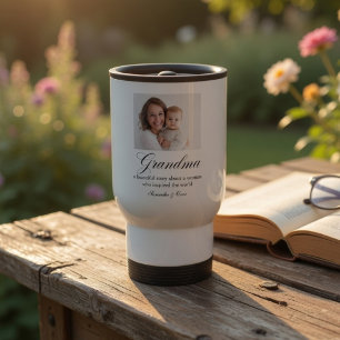 Personalized Grandma Custom Photo Gift Travel Mug