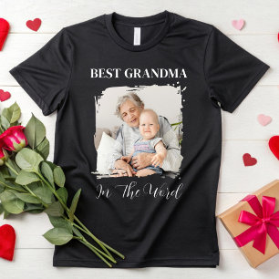 Personalized Grandma Photo Custom Grandma Mom Gift T-Shirt