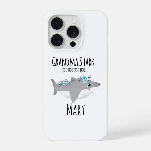 Personalized Grandma Shark Doo Doo Doo iPhone Case (Back)