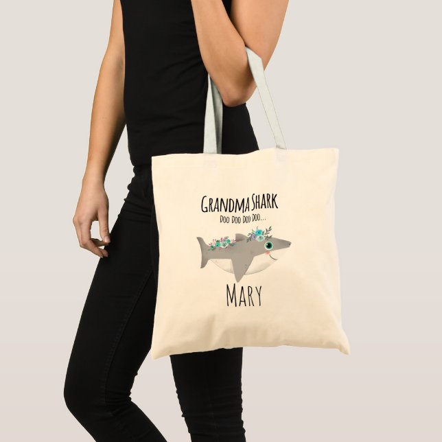 Personalized Grandma Shark Doo Doo Doo Tote Bag (Front (Product))