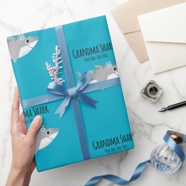 Personalized Grandma Shark Doo Doo Doo Wrapping Paper (Gifting)