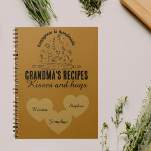 Personalized grandma's kitchen kids name recipe notebook