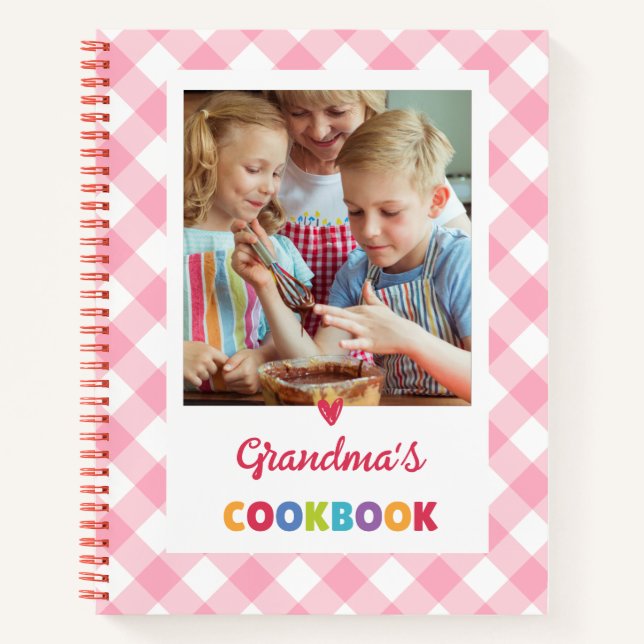 PERSONALIZED Grandma's Recipe Book (ADD YOU PHOTO) (Front)